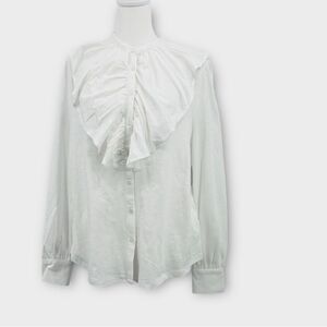 Boden Ruffle Front Long Sleeve Jersey
Top in White Women’s size 10P